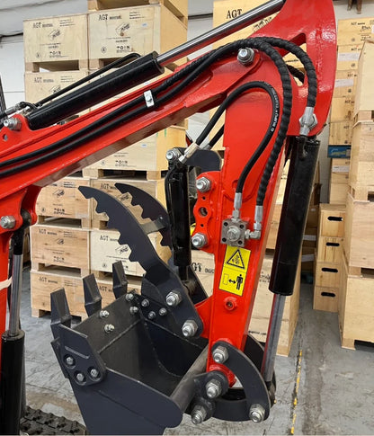1 Ton, Upgraded Mini Excavator W/Pilot control & Swing Boom & Hydraulic Thumb  | AGT-DM12X-PLUS