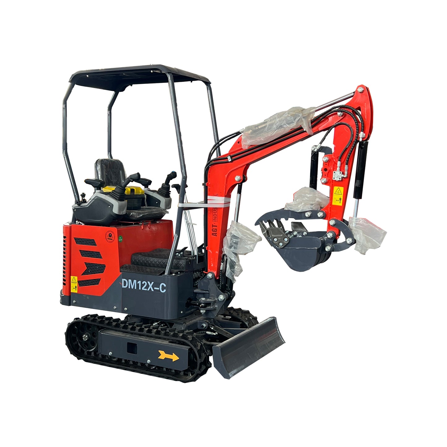 1 Ton,Upgraded Mini Excavator W/Pilot Control  & Swing Boom &Hydraulic Thumb | AGT-DM12X-C