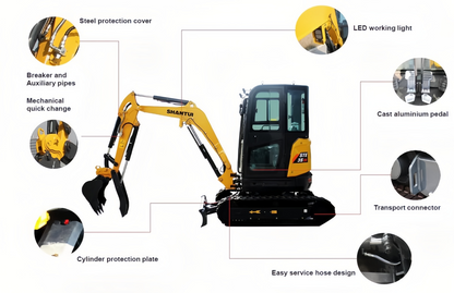 2.8 Ton Yanmar Diesel Engine Miniexcavator W/ Hydraulic Thumb CFG-STE35SR