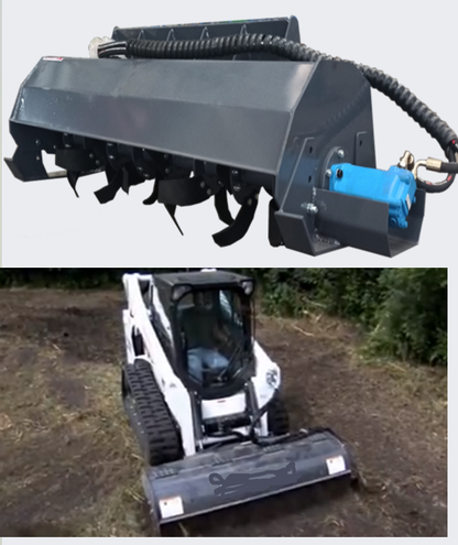 AGT72" SKID STEER HYDRAULICTILLER -32PCS BLADES | AGT-ECSSTRO72