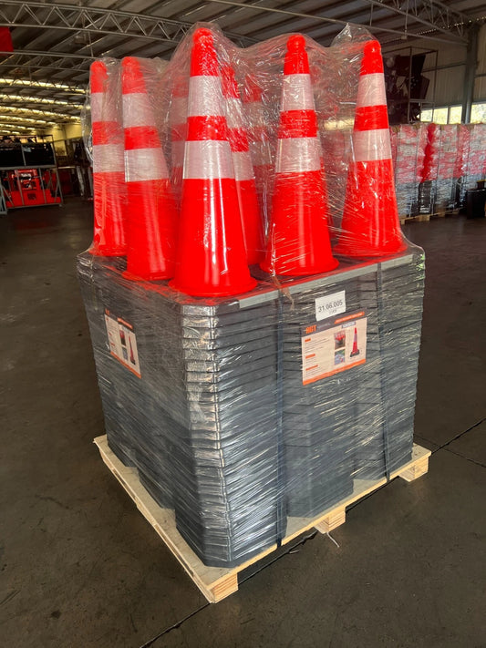 50PCS 28” Fluorescent PVC Traffic ConesWeatherproof Construction Safety Cones | AGT-75TC