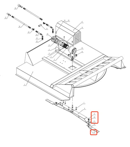 2pcs Skid Steer Brush Cutter Cutting Blades For Use With AGT-RC72 |AGT-EXRC54 | AGT-RCBLD