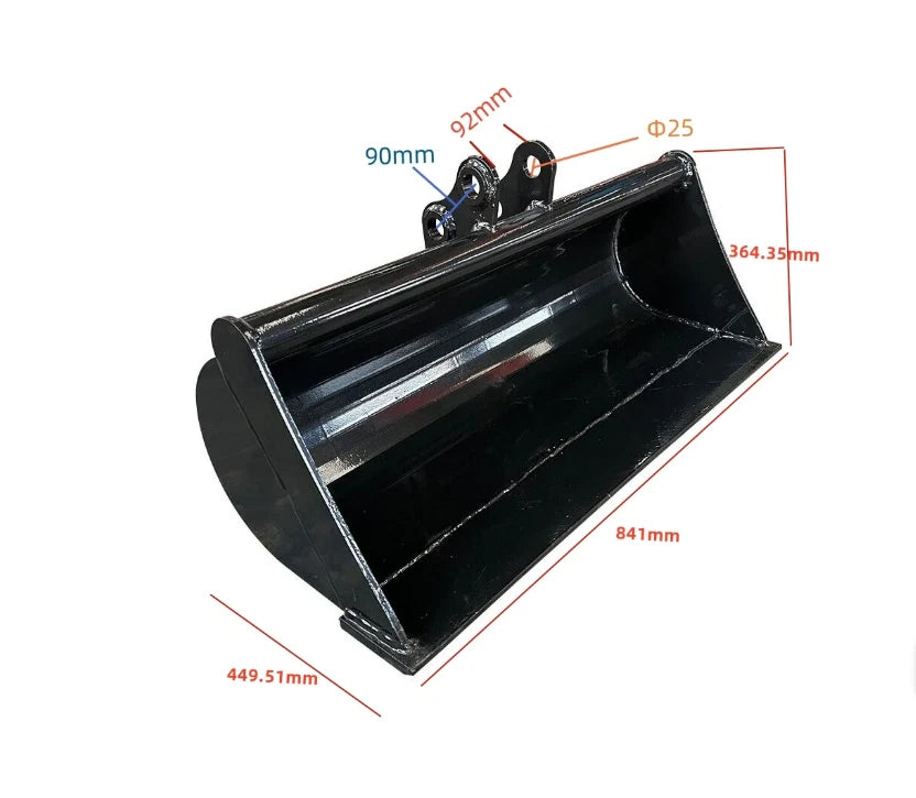 AGT 32" Toothless Bucket For 1-2ton Mini Excavators |12EX-WD32B