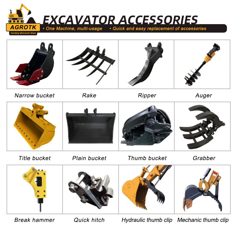 1 Ton Mini Excavator with Hydraulic Thumb Gasoline RATO Engine KH16R