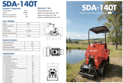 0.8 Ton, Rato R420D Engine Mini Skid Steer | AGT-SDA-140T