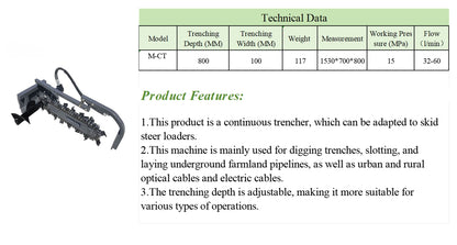AGT Mini Trencher Mini Skid Steer Trencher for AGT LRT23 LBT23 KBT23  |  M-CT