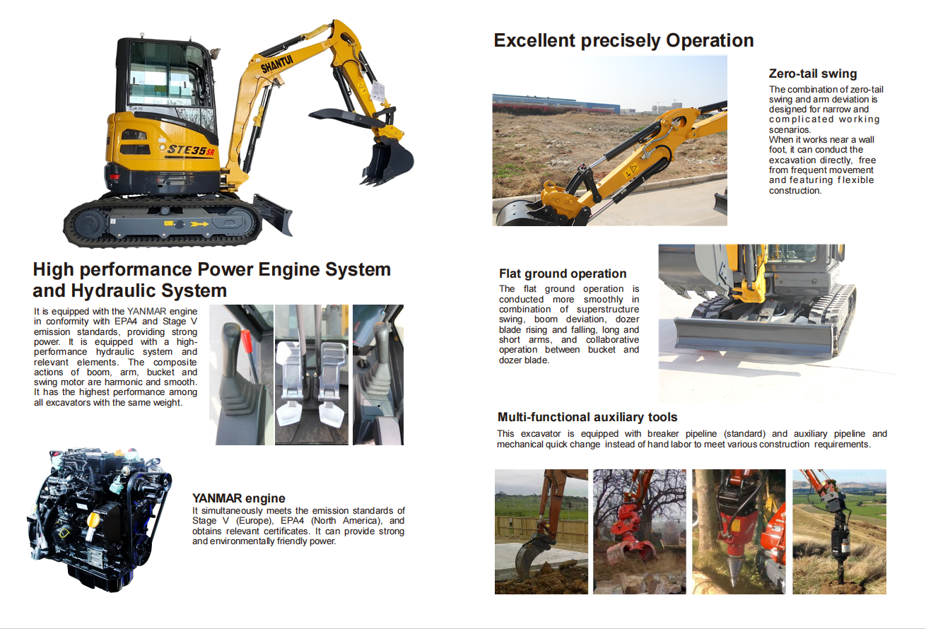 2.8 Ton Yanmar Diesel Engine Miniexcavator W/ Hydraulic Thumb CFG-STE35SR