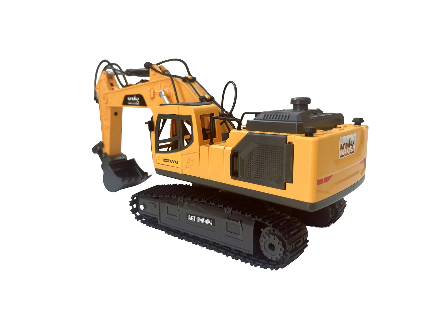 KMX Industrial RC Alloy Excavator Toy with Interchangeable Attachments | WJMX-4D-E1