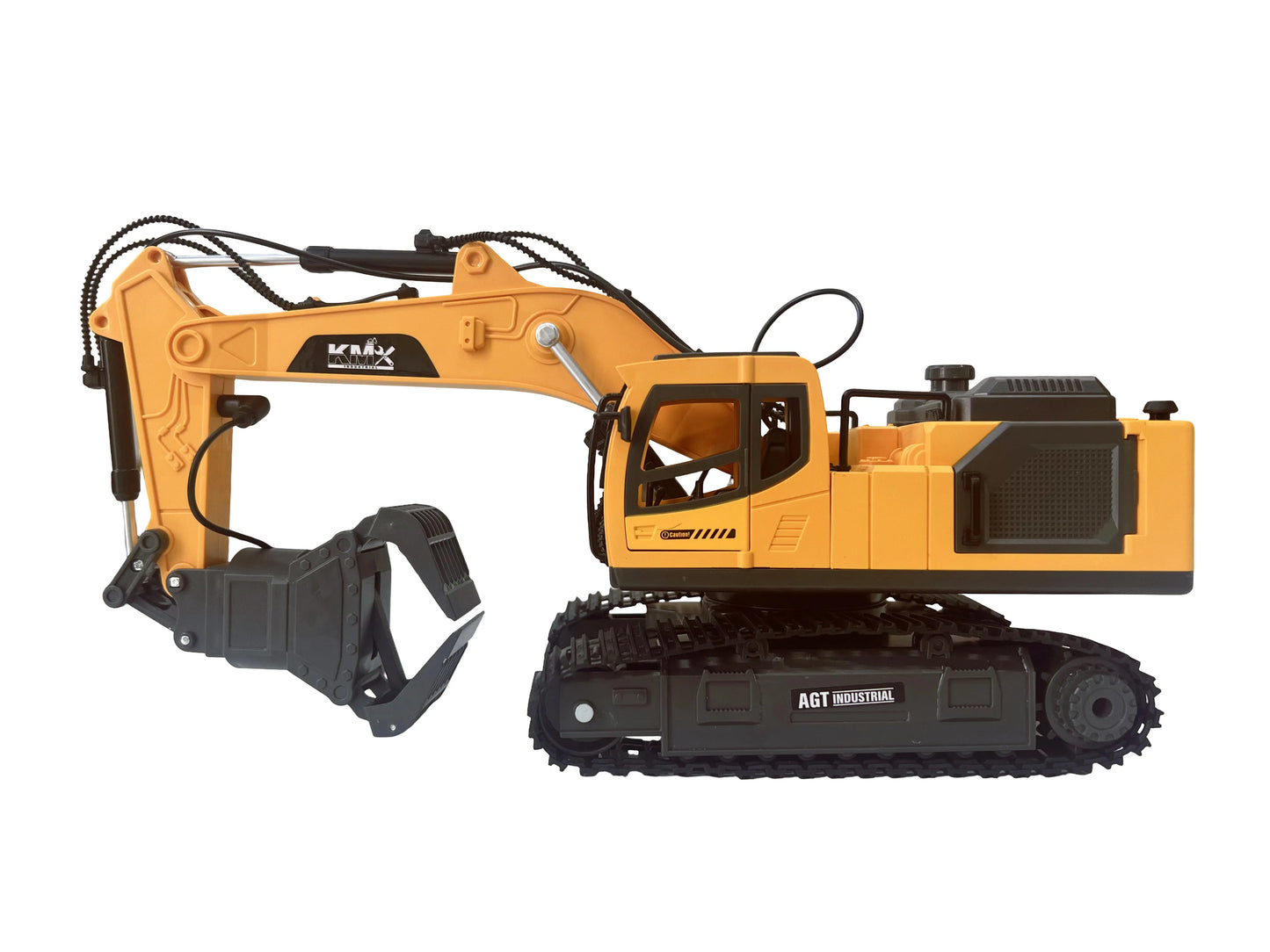 KMX Industrial RC Alloy Excavator Toy with Interchangeable Attachments | WJMX-4D-E1