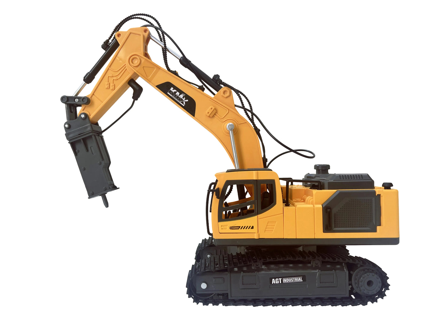 KMX Industrial RC Alloy Excavator Toy with Interchangeable Attachments | WJMX-4D-E1