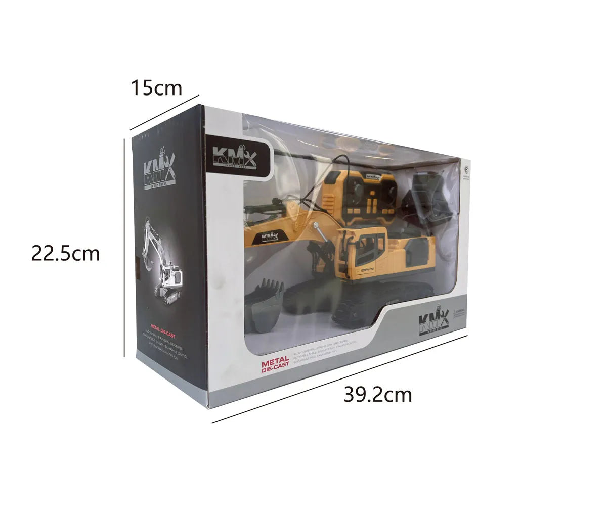 KMX Industrial RC Alloy Excavator Toy with Interchangeable Attachments | WJMX-4D-E1