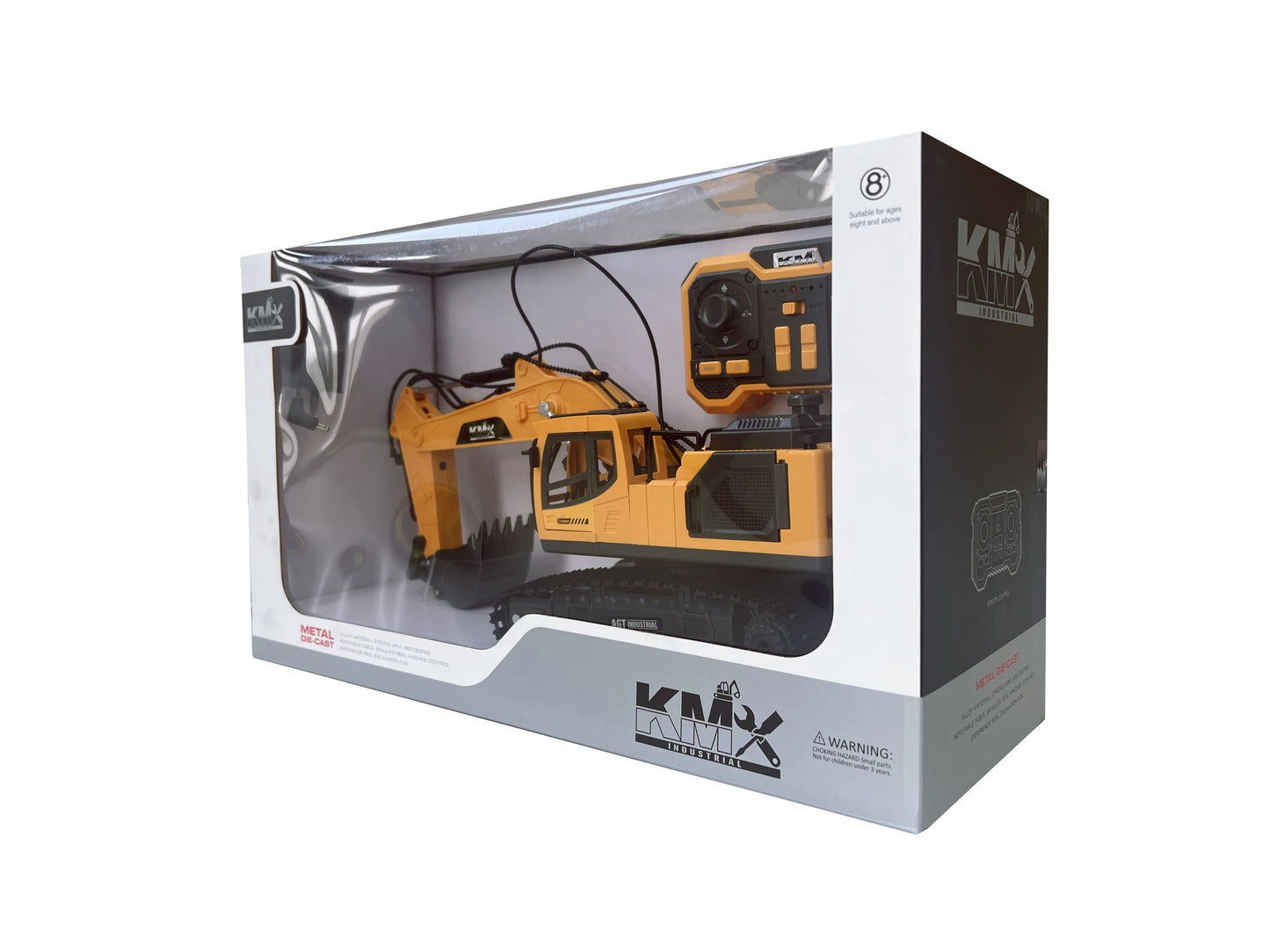KMX Industrial RC Alloy Excavator Toy with Interchangeable Attachments | WJMX-4D-E1