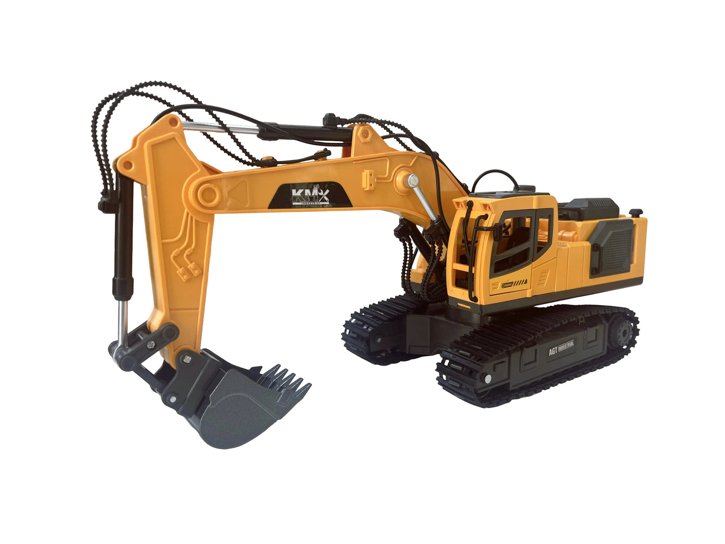 KMX Industrial RC Alloy Excavator Toy with Interchangeable Attachments | WJMX-4D-E1