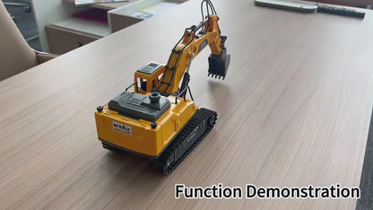 KMX Industrial RC Alloy Excavator Toy with Interchangeable Attachments | WJMX-4D-E1
