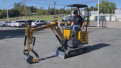 1 Ton, 13.5 HP Gasoline Engine (B&S) Epa/Ce  Mini Hydraulic Digger Excavator With Side Swing | AGT-DM12-C