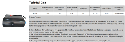 Broom Sweeper Attachment for Mini Skid Steers M-BM