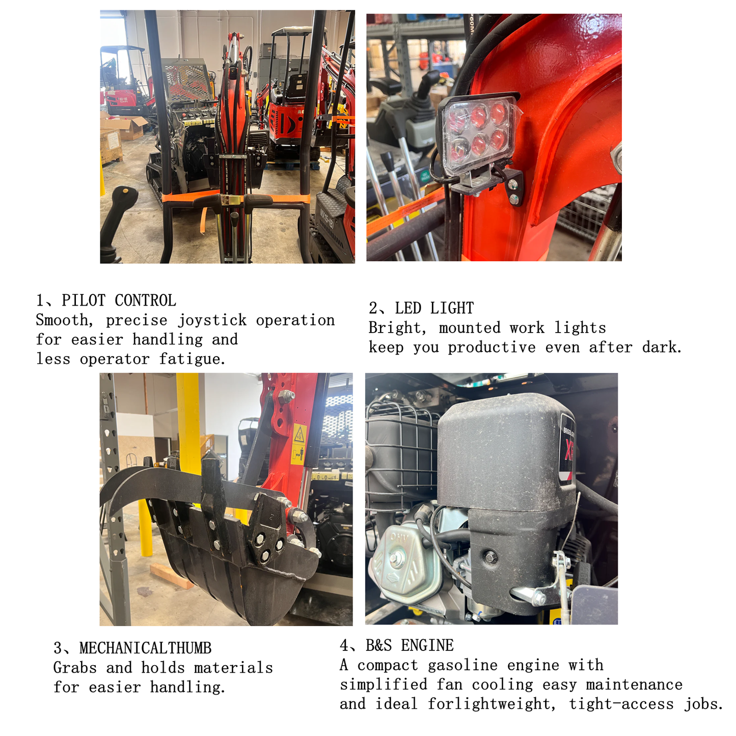 1 Ton 13.5HP B&S Engine Mini Excavator W/Pilot Control MX15-B